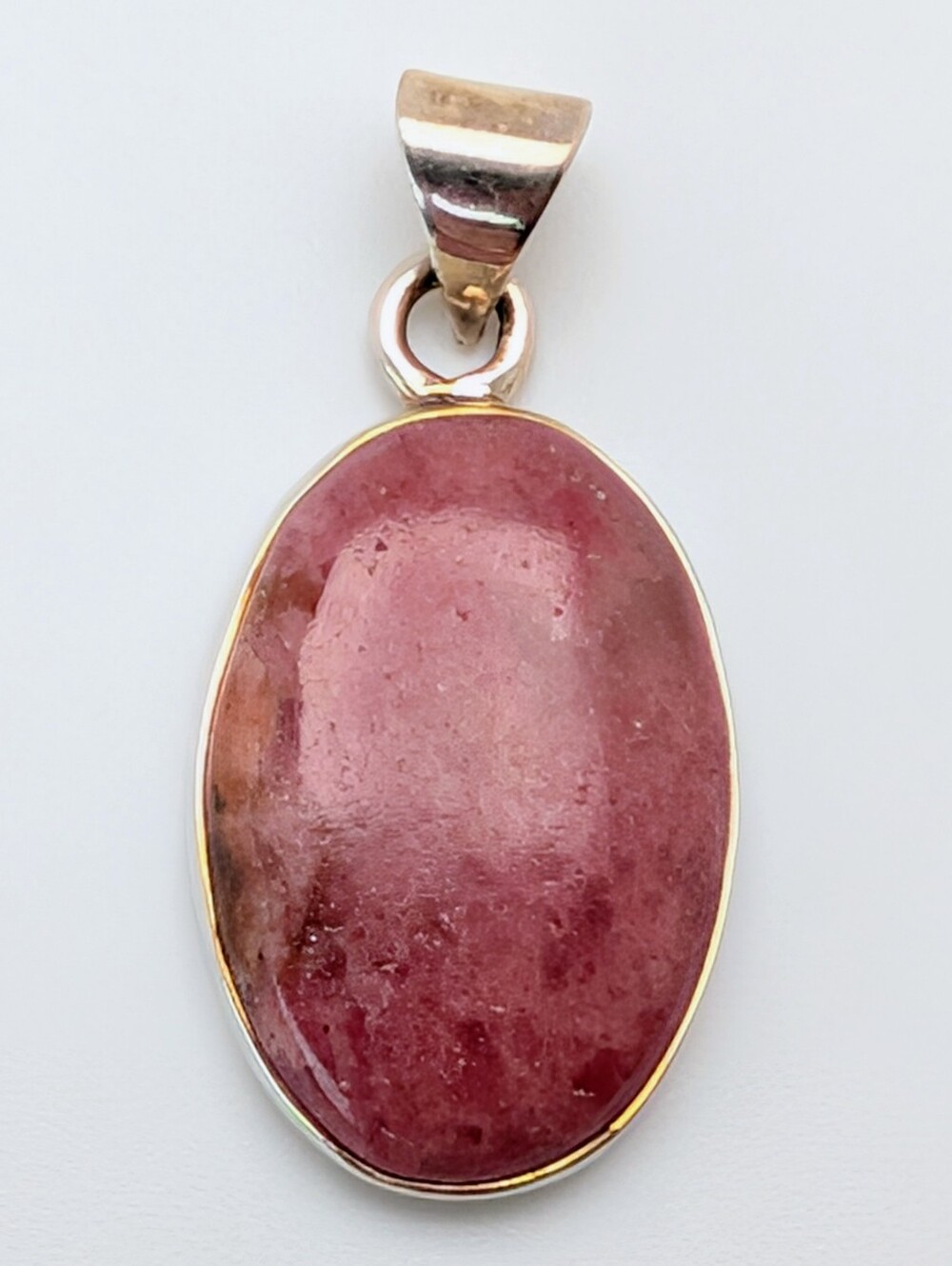 Rhodolite S925 Sterling Silver Gemstone Oval Pendant